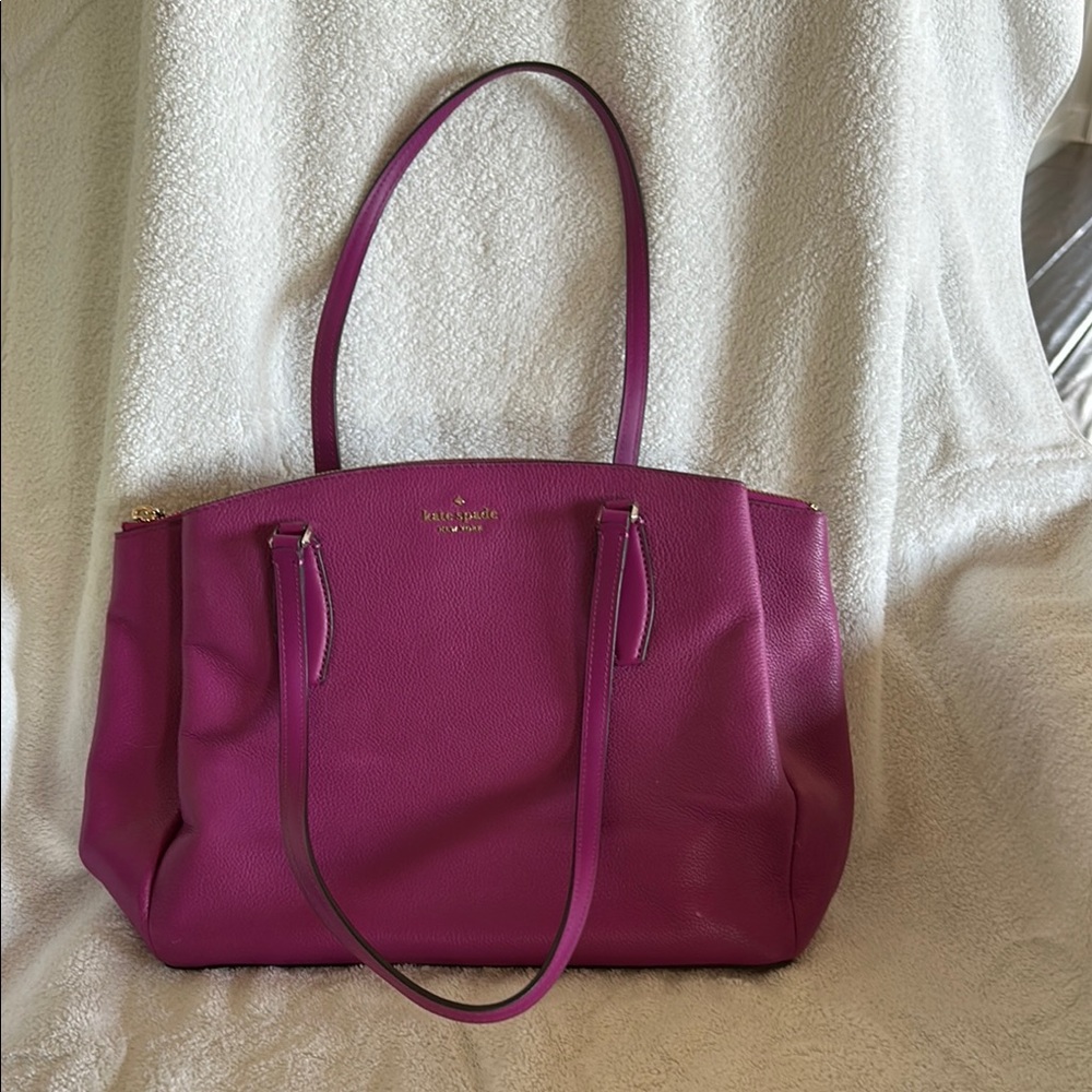 Kate Spade Fuschia Structured Tote with Sleek Finish